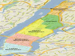 Mappa delle diverse zone di Manhattan
